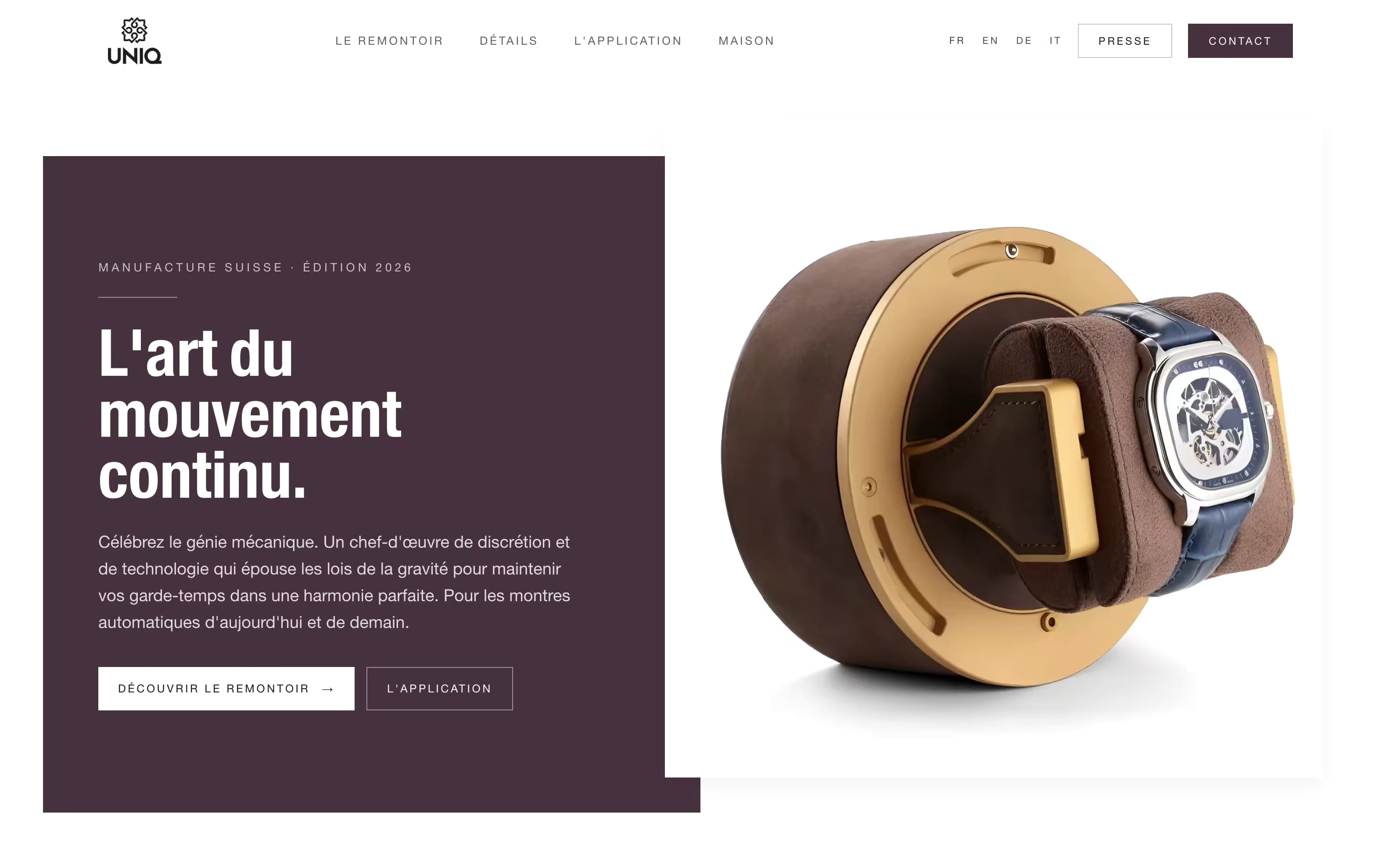 Uniq Winder website preview